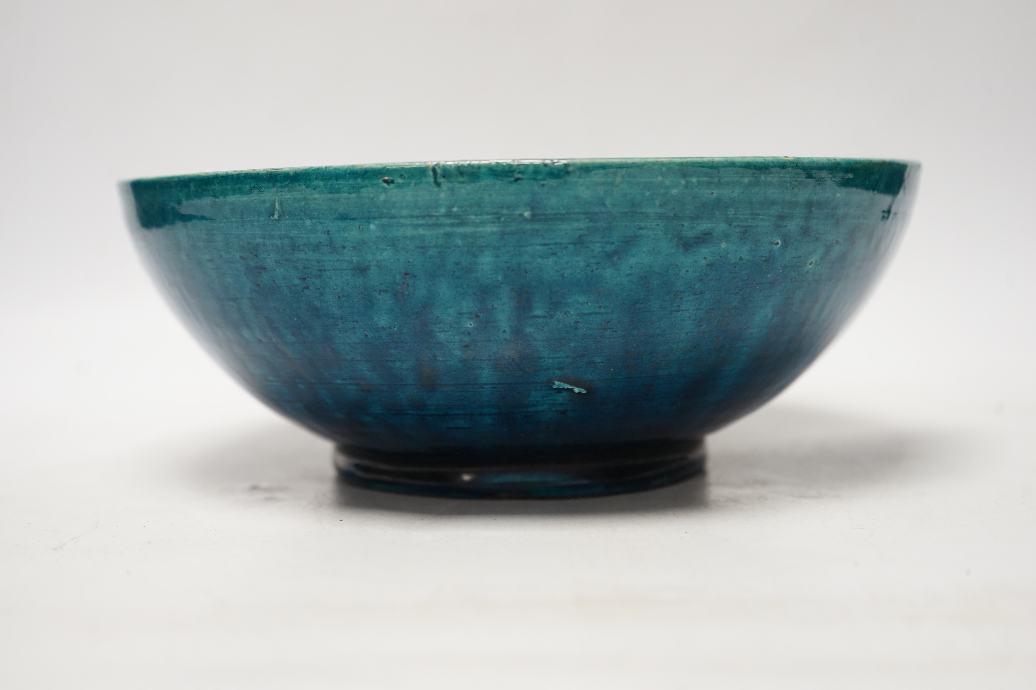 An 18th century Chinese turquoise glazed bowl, 22cm diameter